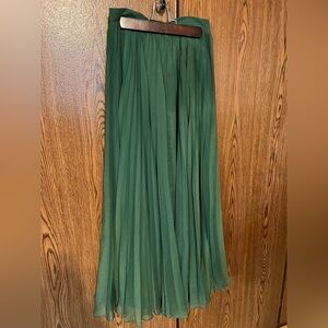 Anthropologie Pleated Green Skirt by Pankaj & Nidhi, XS